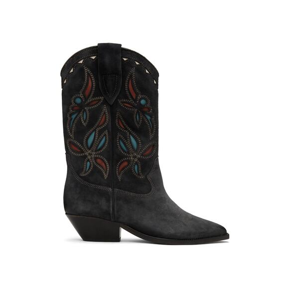 Isabel Marant Duerto Western Embroidered Suede Gray Boots FR 36 US 5-6 NEW $1295 - Picture 1 of 10